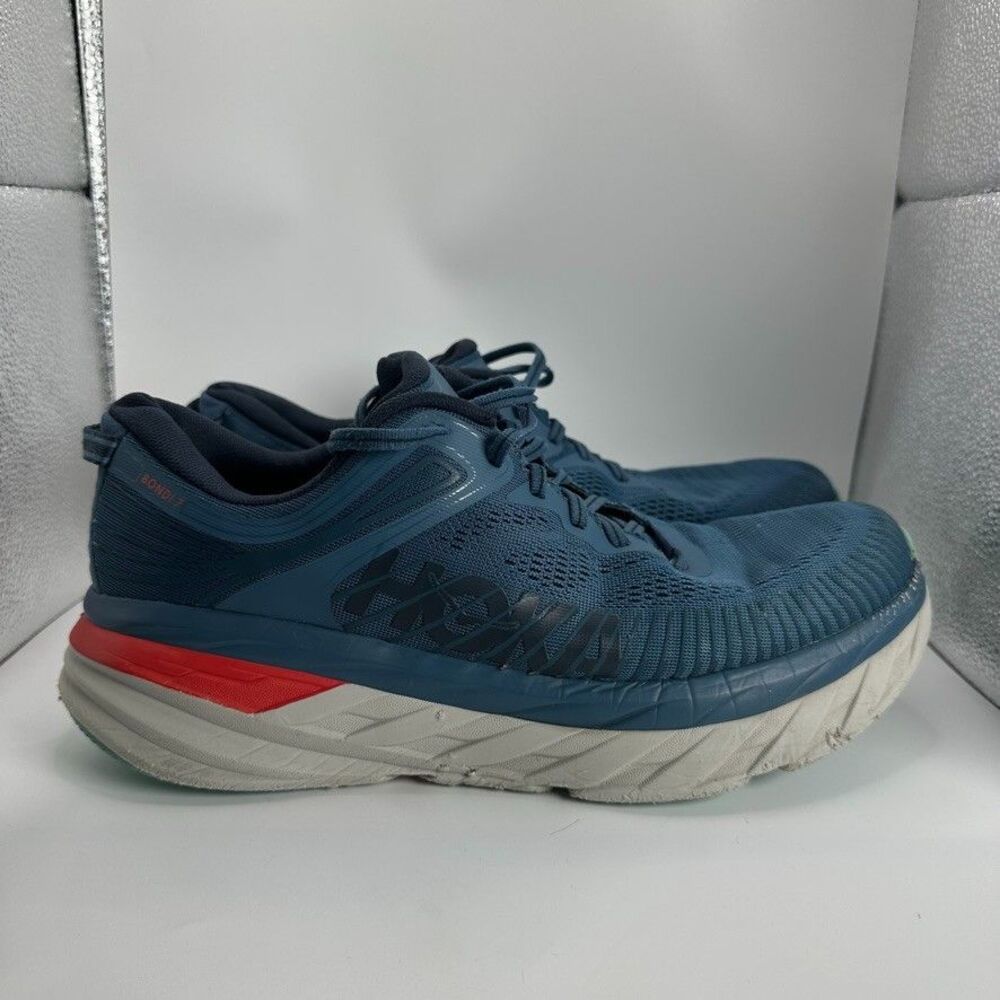 Hoka One One M Bondi 7 Shoes Mens Size 10 Blue Running Cushioned